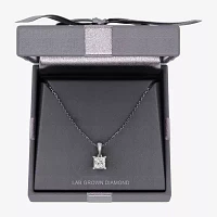 Womens 1 CT. Lab Grown White Diamond 10K White Gold Pendant Necklaces