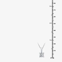 Womens 1 CT. Lab Grown White Diamond 10K White Gold Pendant Necklaces