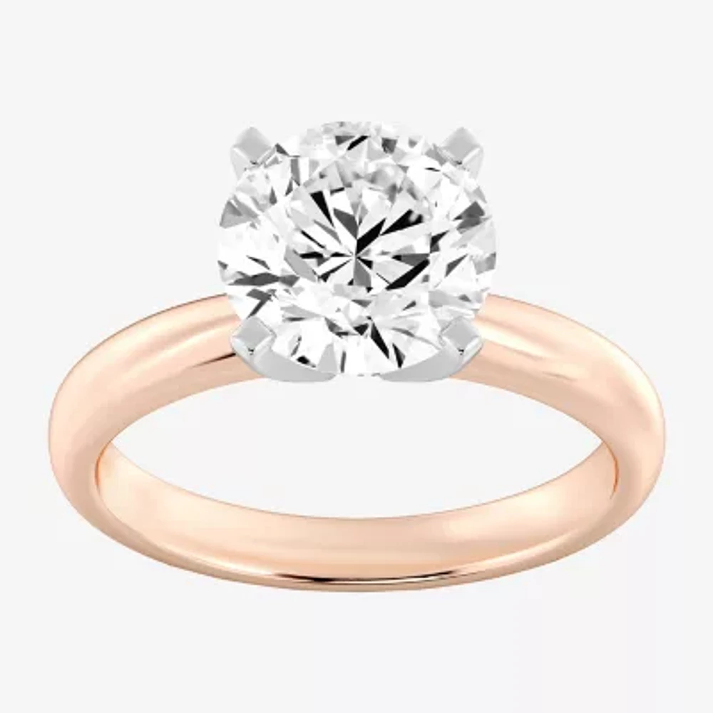 (G / Vs2) Womens 3 CT. Lab Grown White Diamond 14K Rose Gold Round Solitaire Engagement Ring