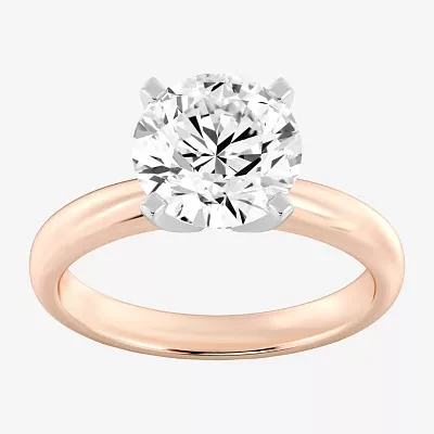 (G / Vs2) Womens 3 CT. Lab Grown White Diamond 14K Rose Gold Round Solitaire Engagement Ring