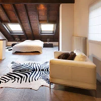 LINON COWHIDE SOLID AREA RUG
