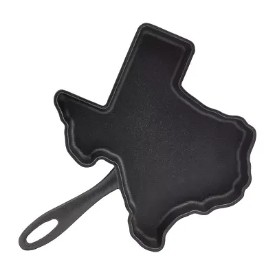 Smith & Clark Pre-Seasoned Cast Iron Texas-Shaped Skillet