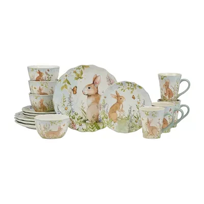Certified International Easter Meadow 16-pc. Earthenware Dinnerware Set