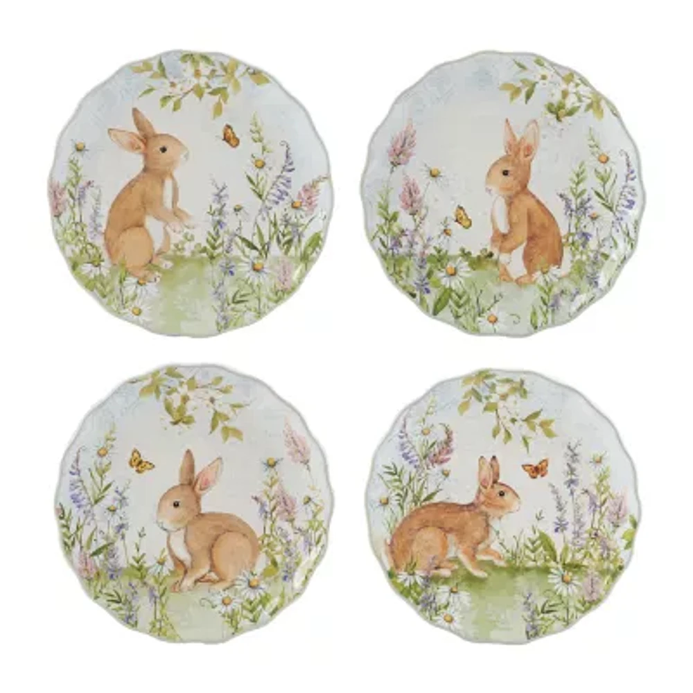 Certified International Easter Meadow 4-pc. Earthenware Dessert Plate
