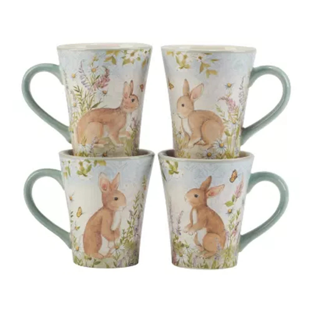 Certified International Easter Meadow 4-pc. Holiday Coffee Mug