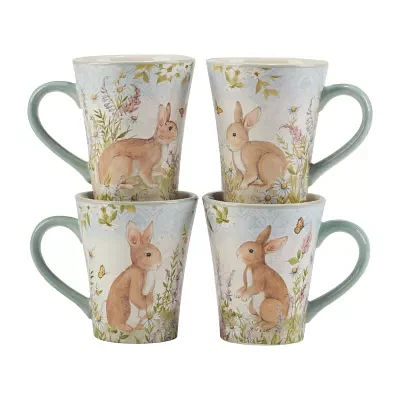 Certified International Easter Meadow 4-pc. Holiday Coffee Mug