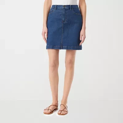 Gloria Vanderbilt Womens High Rise Denim Skirt