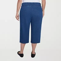 Alfred Dunner Flower Power Womens Plus Capri Pants