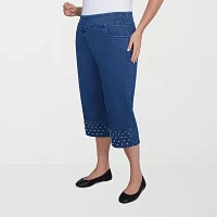 Alfred Dunner Flower Power Womens Plus Capri Pants