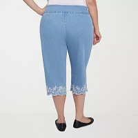 Alfred Dunner Flower Power Womens Plus Capri Pants