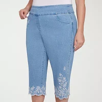 Alfred Dunner Flower Power Womens Plus Capri Pants