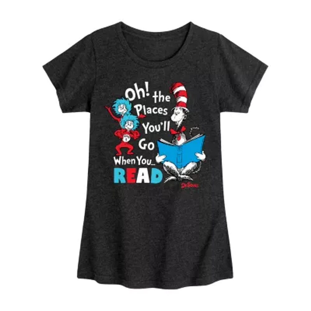 Big Girls Crew Neck Short Sleeve Dr. Seuss T-Shirt