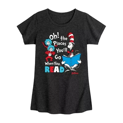 Big Girls Crew Neck Short Sleeve Dr. Seuss T-Shirt