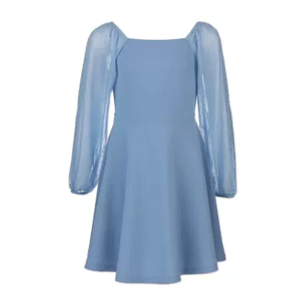 Speechless Big Girls Long Sleeve Skater Dress