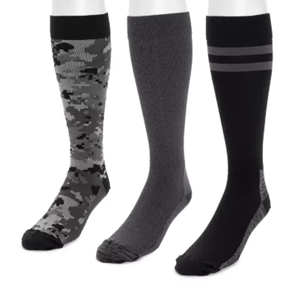 Muk Luks Compression 3 Pair Knee High Socks Mens