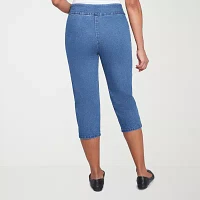 Alfred Dunner Flower Power Womens Capri Pants