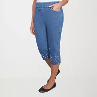 Alfred Dunner Flower Power Womens Capri Pants