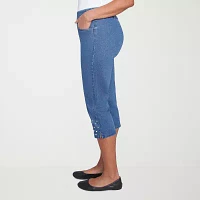 Alfred Dunner Flower Power Womens Capri Pants