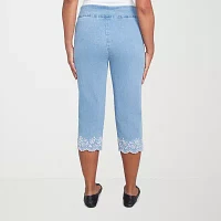 Alfred Dunner Flower Power Womens Capri Pants