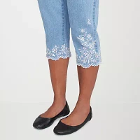 Alfred Dunner Flower Power Womens Capri Pants