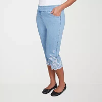 Alfred Dunner Flower Power Womens Capri Pants