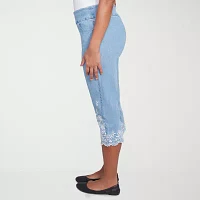 Alfred Dunner Flower Power Womens Capri Pants