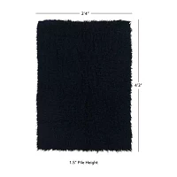 Linon Flokati Solid Woven Rectangular Accent Rug