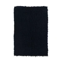 Linon Flokati Solid Woven Rectangular Accent Rug