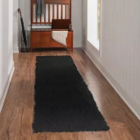 Linon Flokati Solid Woven 2'4" X 8'6" Rectangular Runner
