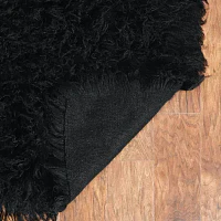 Linon Flokati Solid Woven 2'4" X 8'6" Rectangular Runner