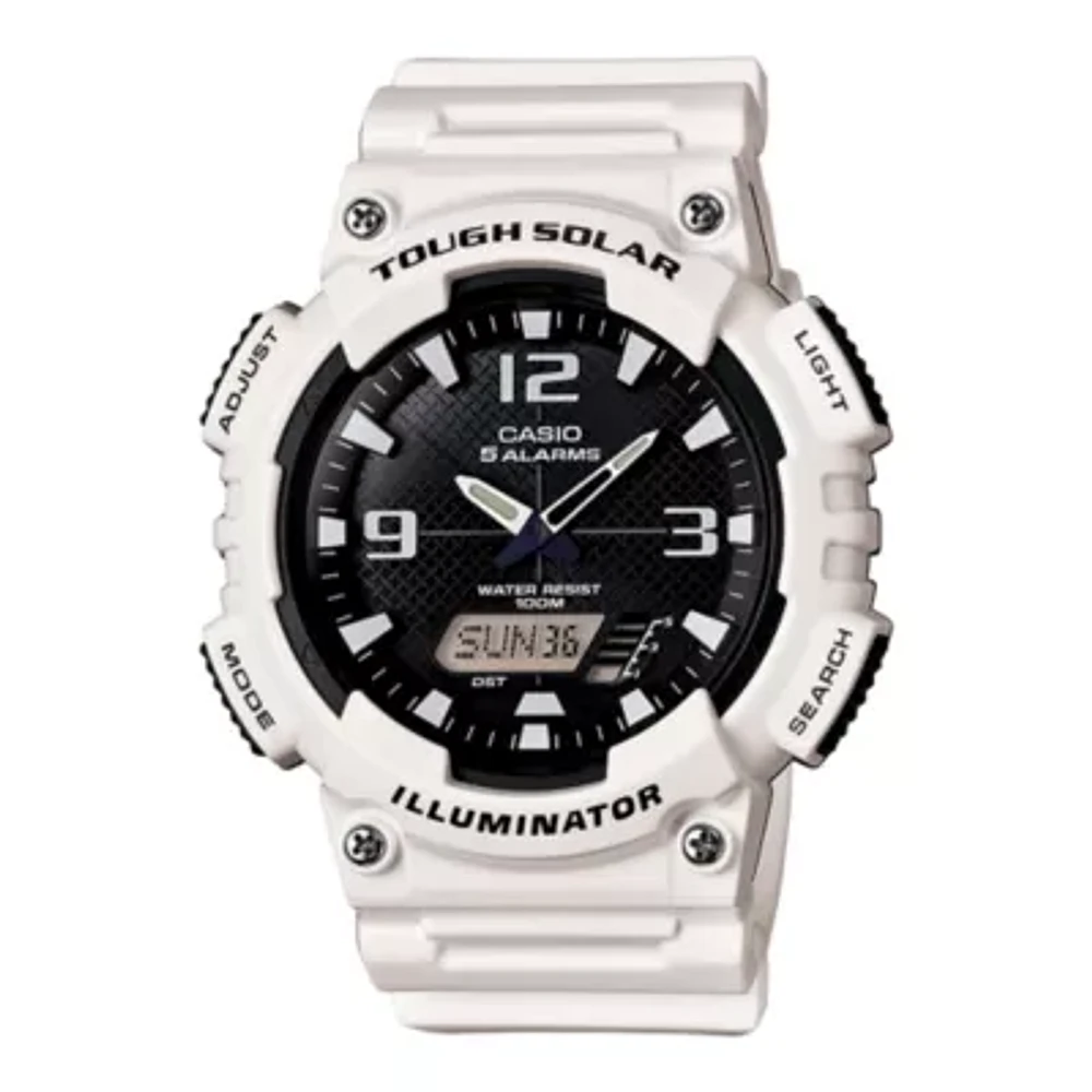 Casio Mens White Strap Watch Aqs810wc-7avcf