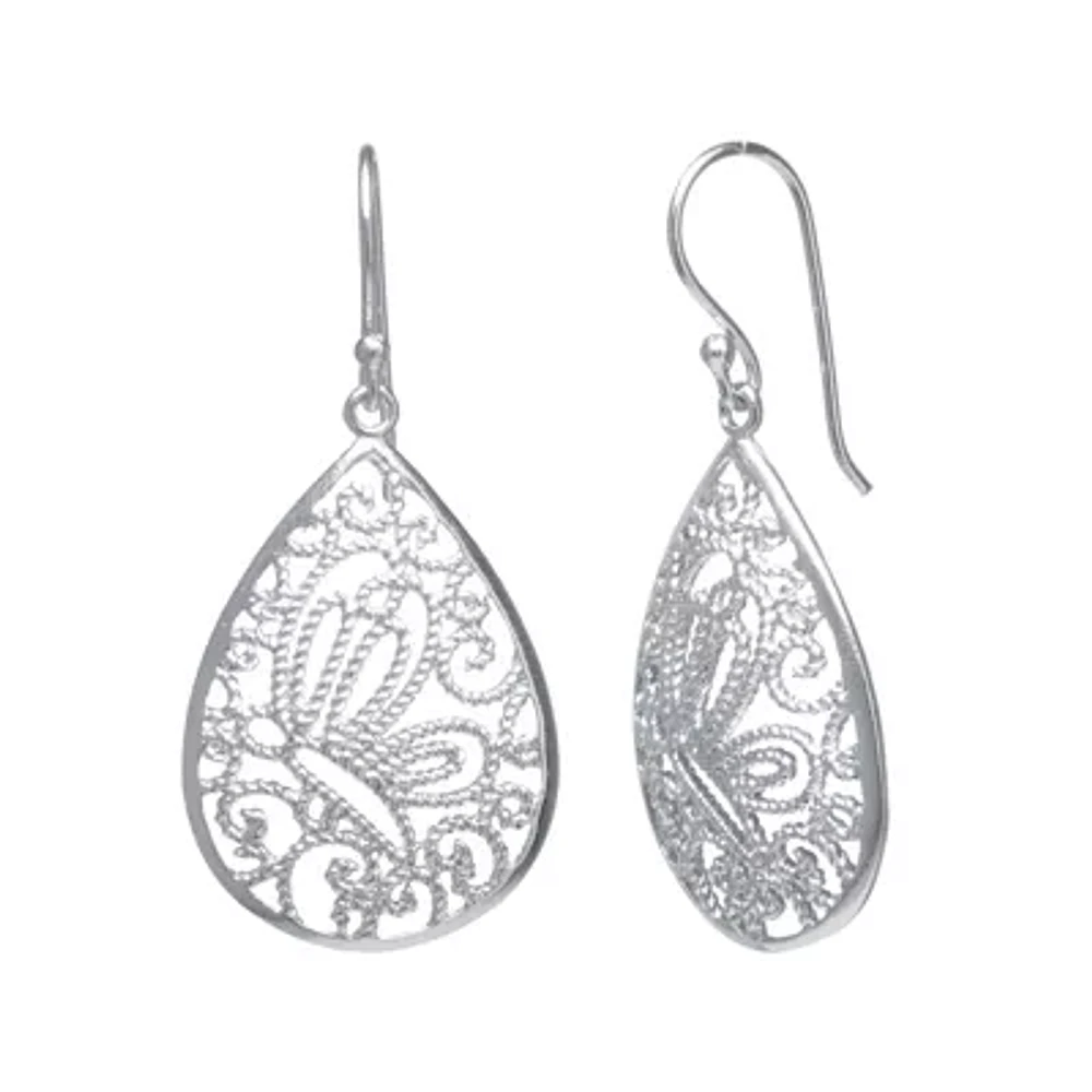 Silver Reflections Pure Silver Over Brass Pear Drop Earrings