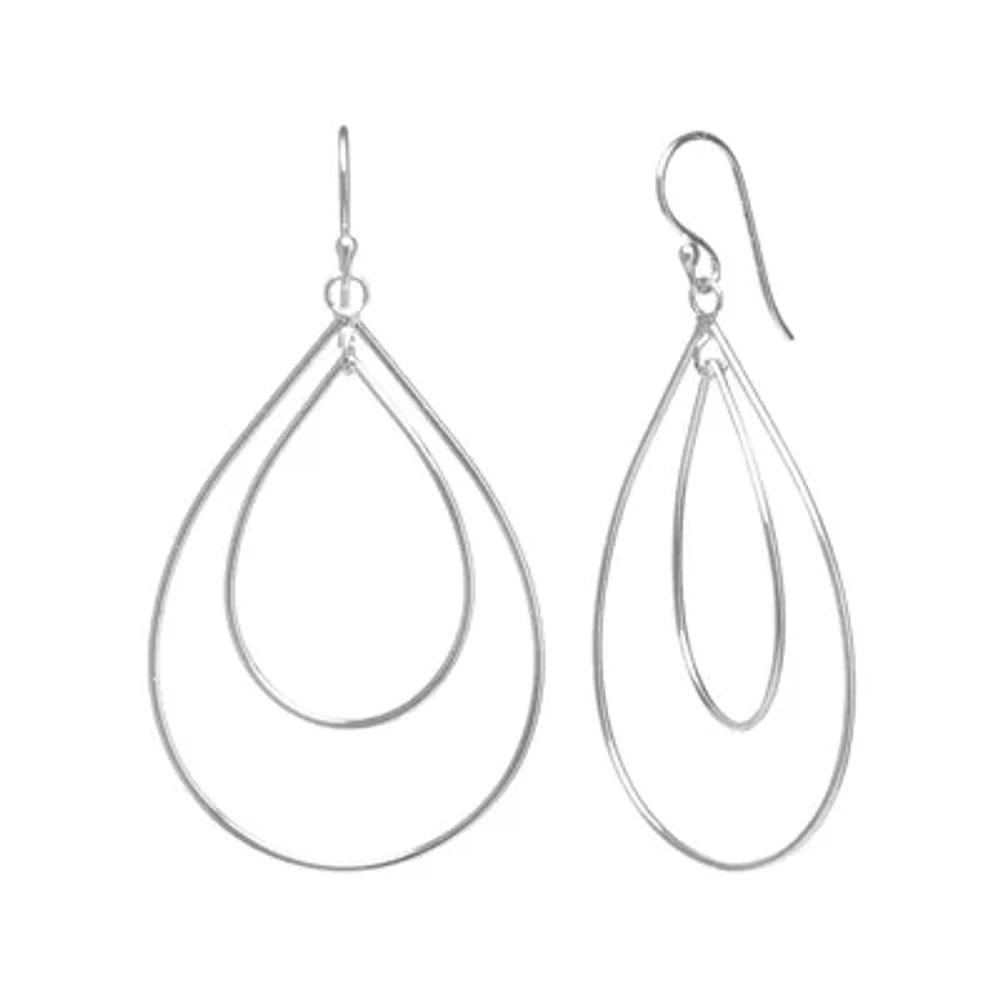 Silver Reflections Pure Silver Over Brass Drop Earrings