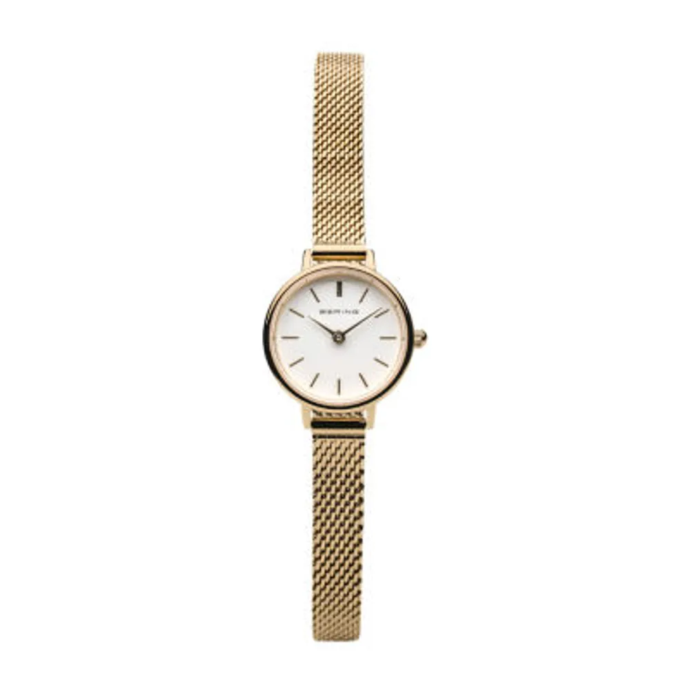 Bering Womens Gold Tone Stainless Steel 2-pc. Watch Boxed Set 11022-334-1-Gwp190