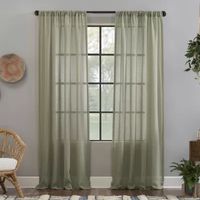 Clean Window Solid Anti-Dust Sheer Rod Pocket Single Curtain Panel