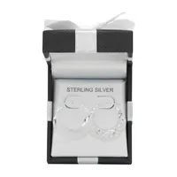 Deal Zone Womens Sterling Silver 27.6mm Hoop Earrings