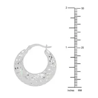 Deal Zone Womens Sterling Silver 27.6mm Hoop Earrings