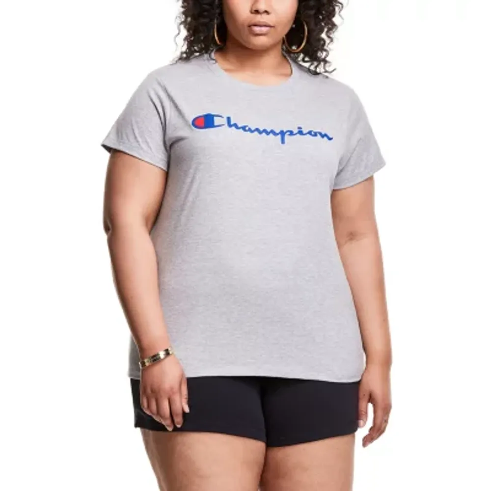 Champion Womens Crew Neck Short Sleeve T-Shirt Plus