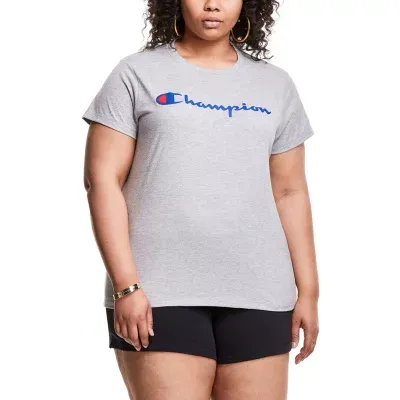 Champion Womens Crew Neck Short Sleeve T-Shirt Plus
