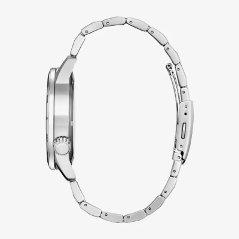 Citizen Weekender Mens Silver Tone Stainless Steel Bracelet Watch Bm7550-52l