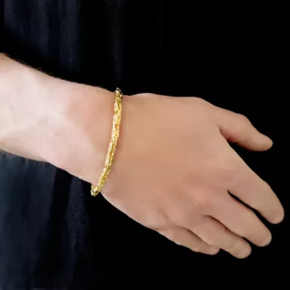 14K Gold Hollow Byzantine Chain Bracelet