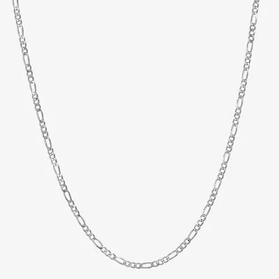 Made in Italy Sterling Silver 20 Inch Solid Figaro Chain Necklace