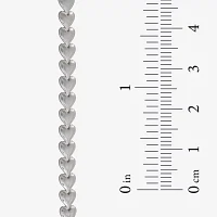 Silver 7.5" 4.5mm Heart Bracelet