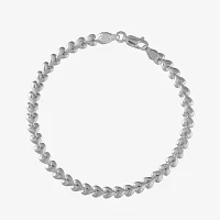 Silver 7.5" 4.5mm Heart Bracelet