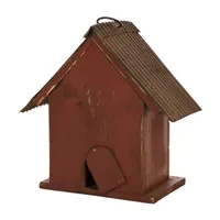 Glitzhome 8.66 Inch Height Distressed Heart Wooden Garden Birdhouse