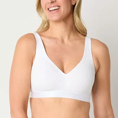 Ambrielle Organic Cotton Unlined Wirefree Lace Bra