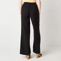 a.n.a Cotton Tencel Utility Womens Highest Rise Wide Leg Cargo Pant