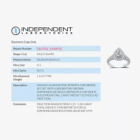 Signature By Modern Bride (H-I / I1) Womens 1 1/4 CT. T.W. Lab Grown White Diamond 10K Gold Pear Side Stone Halo Engagement Ring