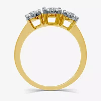 Love Lives Forever Round 1/2 CT.T.W. Natural Diamond 3-Stone Engagement Ring 10K or 14K Gold