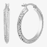 Sterling Silver 25mm Round Hoop Earrings